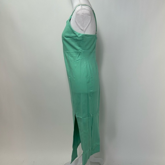 NEW! Petal & Pup Zahra Asymmetrical Neckline Midi Dress in Green - Picture 8 of 17